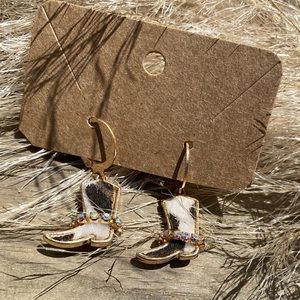 Cowgirl Feathered Rhinestone Earrings